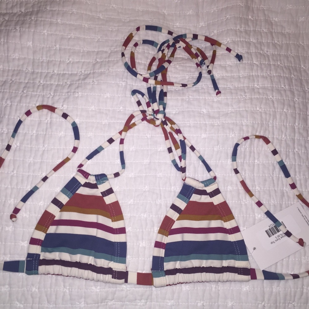 Striped Multicolor Bikini Top - Picture 2 of 3